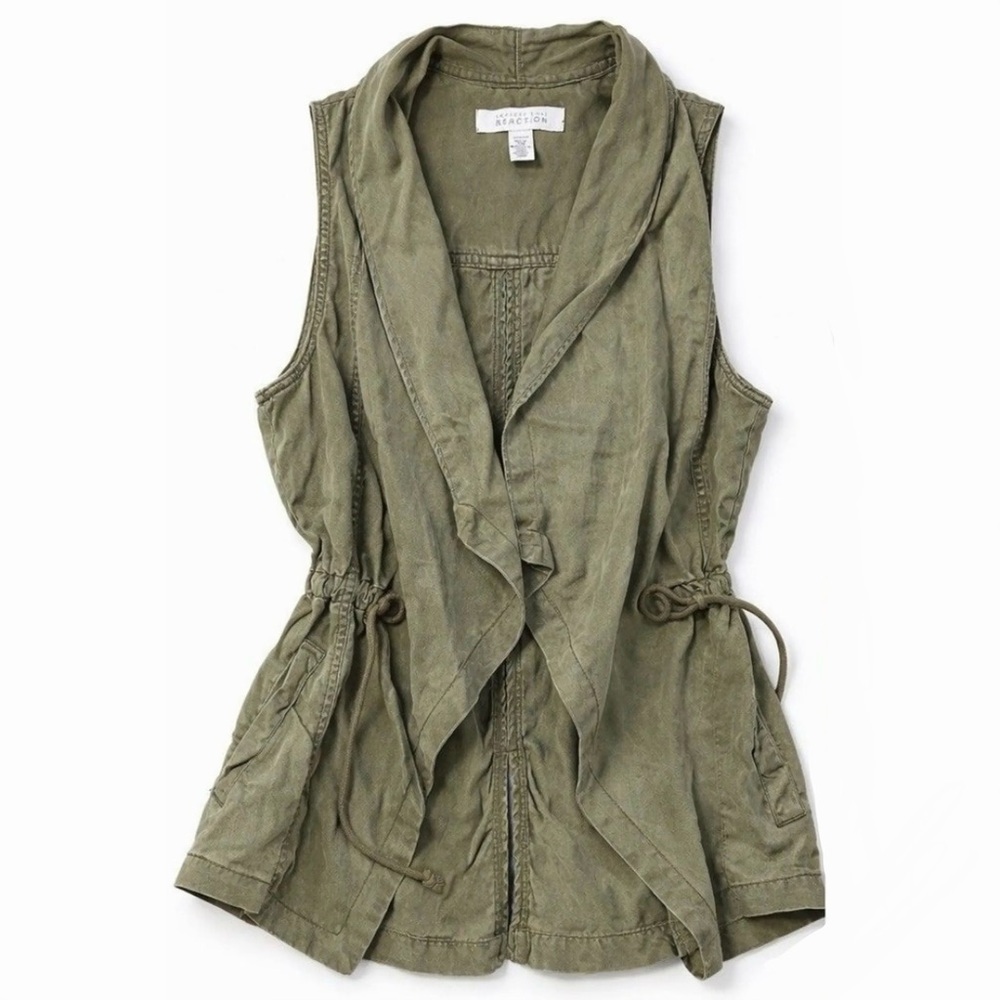 Kenneth Cole Reaction Draped Front Millennial Vest in “Vetiver” Green Wash Sz 2X